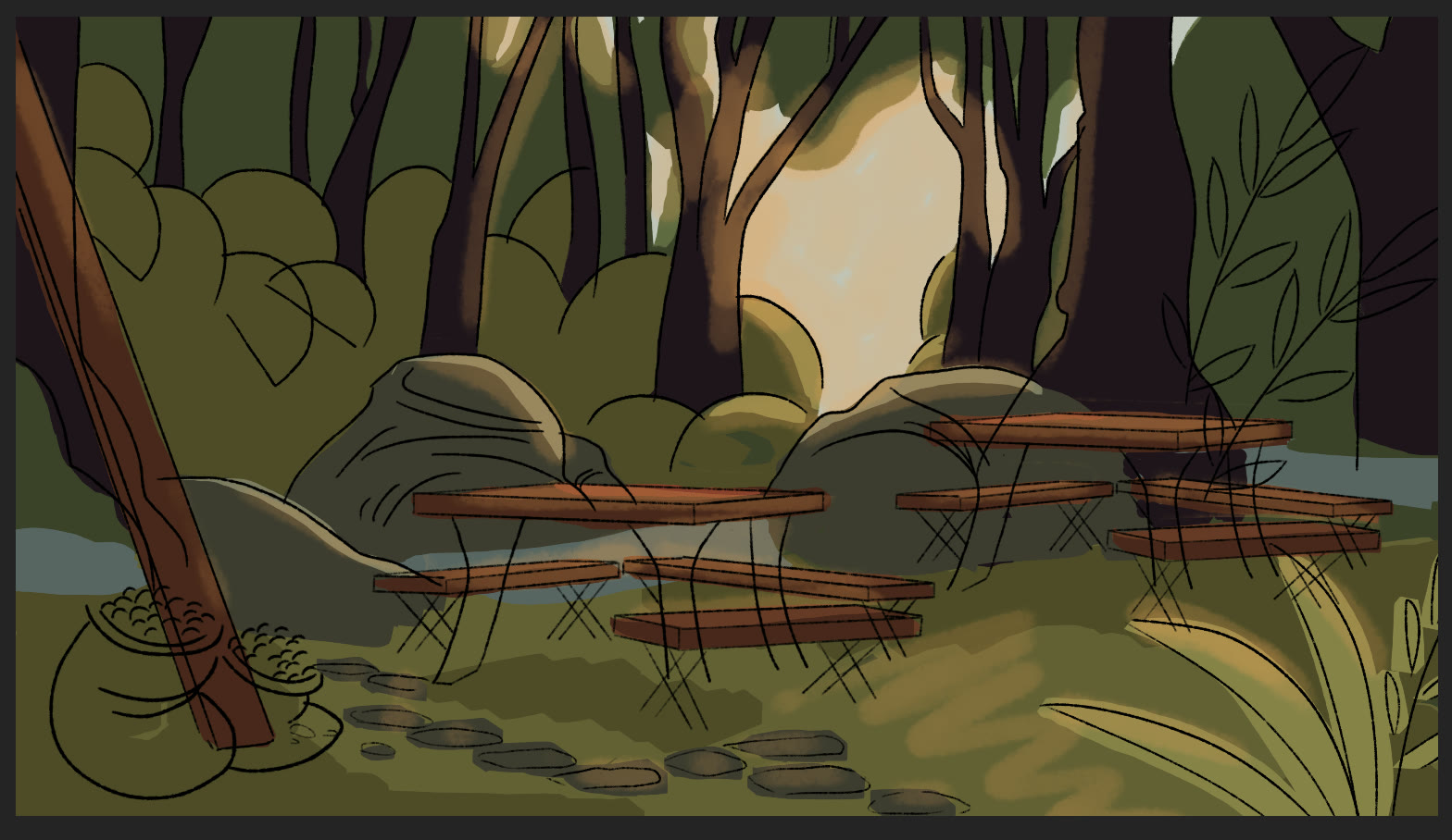 Initial mockup for lunch break background